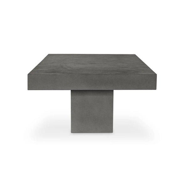 Maxima Grey Concrete Outdoor Coffee Table - Table Side View | Bone & Brass