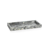 Mayfair Grey Bone Braided Decorative Tray, Small | Bone & Brass