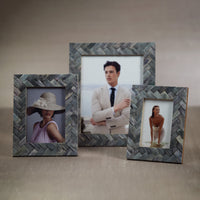 Mayfair Grey Bone Braided Photo Frame 8x10 - Frame Detail | Bone & Brass