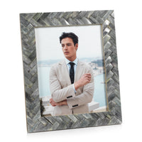 Mayfair Grey Bone Braided Photo Frame 8x10 | Bone & Brass
