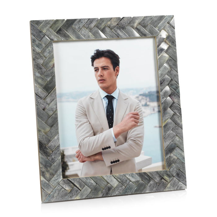 Mayfair Grey Bone Braided Photo Frame 8x10 | Bone & Brass