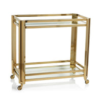 Mayfair High Gloss Gold Bar Cart | Bone & Brass