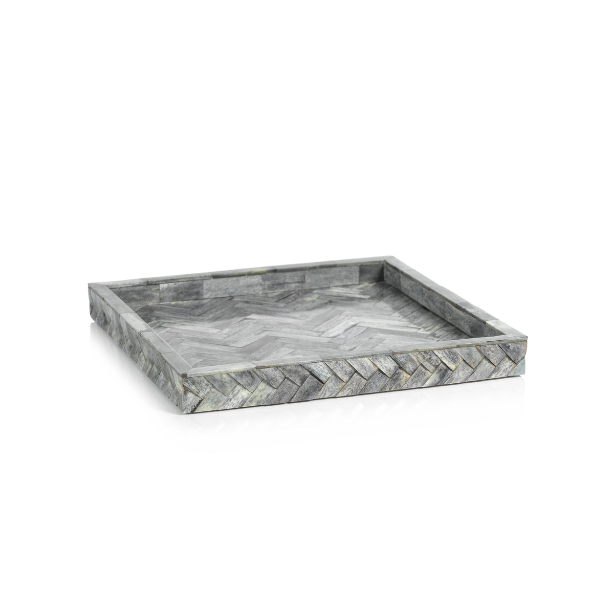 Mayfair Square Grey Bone Decorative Tray | Bone & Brass