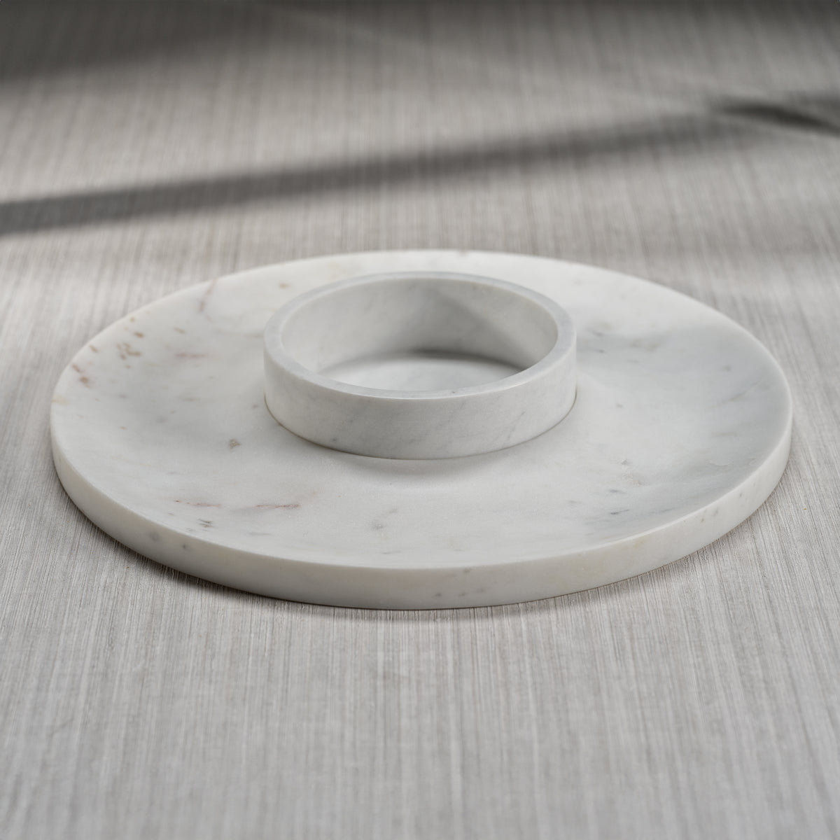 Medan White Marble Chip and Dip Server - Set Detail | Bone & Brass