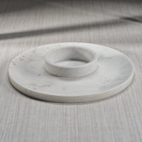 Medan White Marble Chip and Dip Server - Set Detail | Bone & Brass
