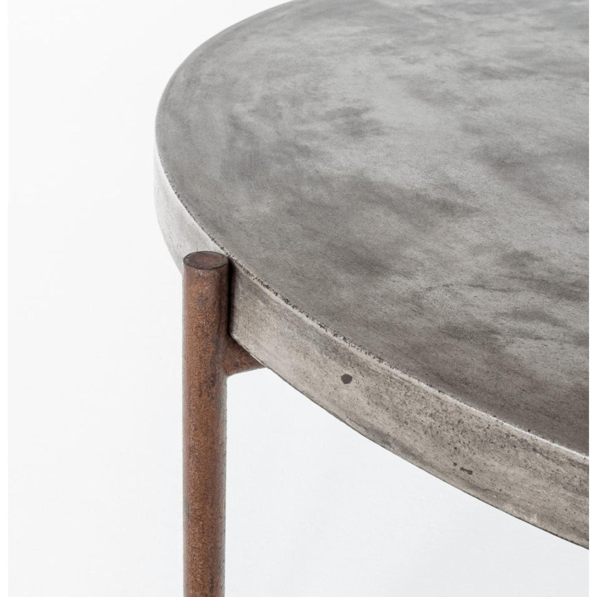 Mendez Round Concrete Outdoor Coffee Table - Table Side View | Bone & Brass