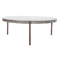 Mendez Round Concrete Outdoor Coffee Table - Table Top View | Bone & Brass