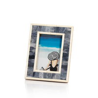 Mendocino Blue & Ivory Bone Photo Frame - 4x6 | Bone & Brass