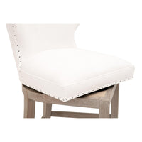 Millie Ivory Swivel Counter Stool - Stool Side View | Bone & Brass