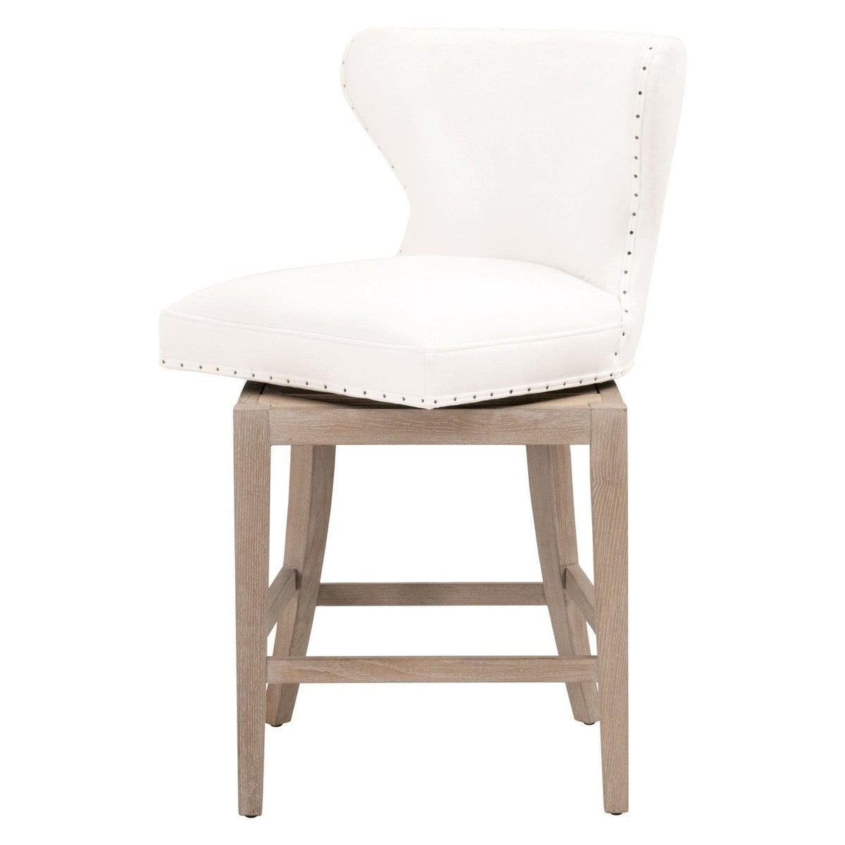 Millie Ivory Swivel Counter Stool - Stool Side View | Bone & Brass