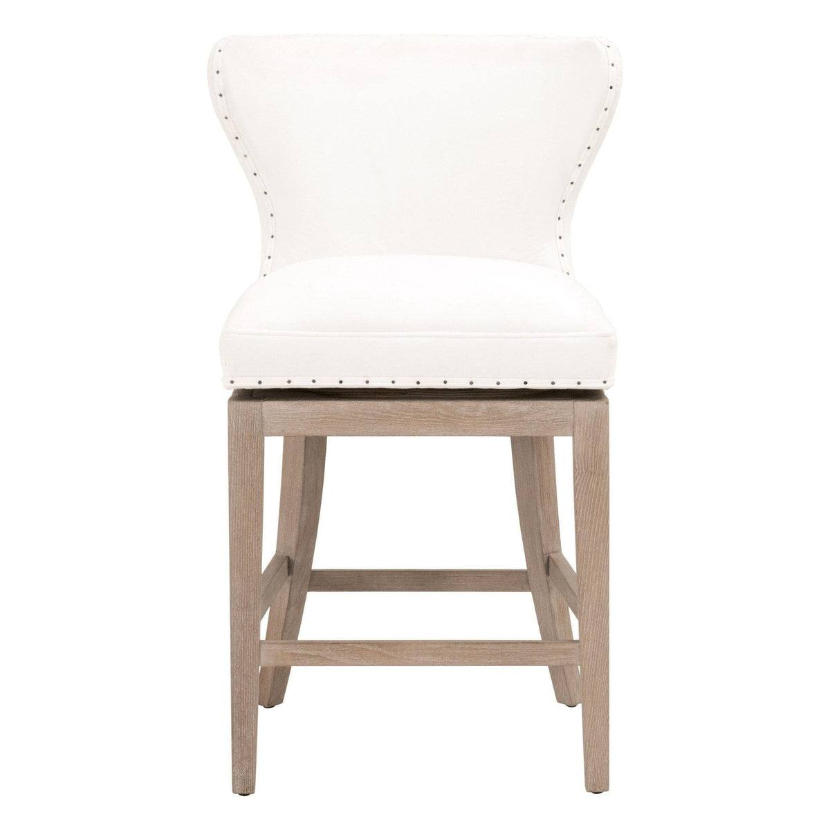 Millie Ivory Swivel Counter Stool - Stool Detail | Bone & Brass