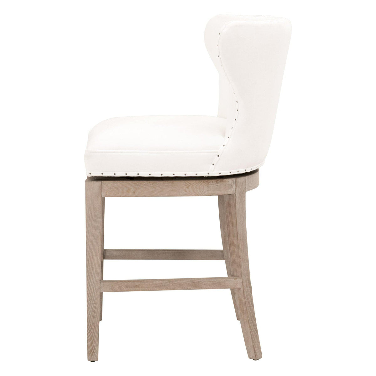 Millie Ivory Swivel Counter Stool - Stool Seat Detail | Bone & Brass
