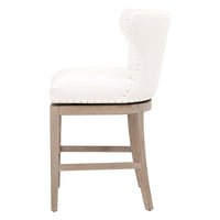 Millie Ivory Swivel Counter Stool - Stool Seat Detail | Bone & Brass