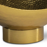 Large Milo brass decorative bowl with a polished golden finish and hand-hammered texture.