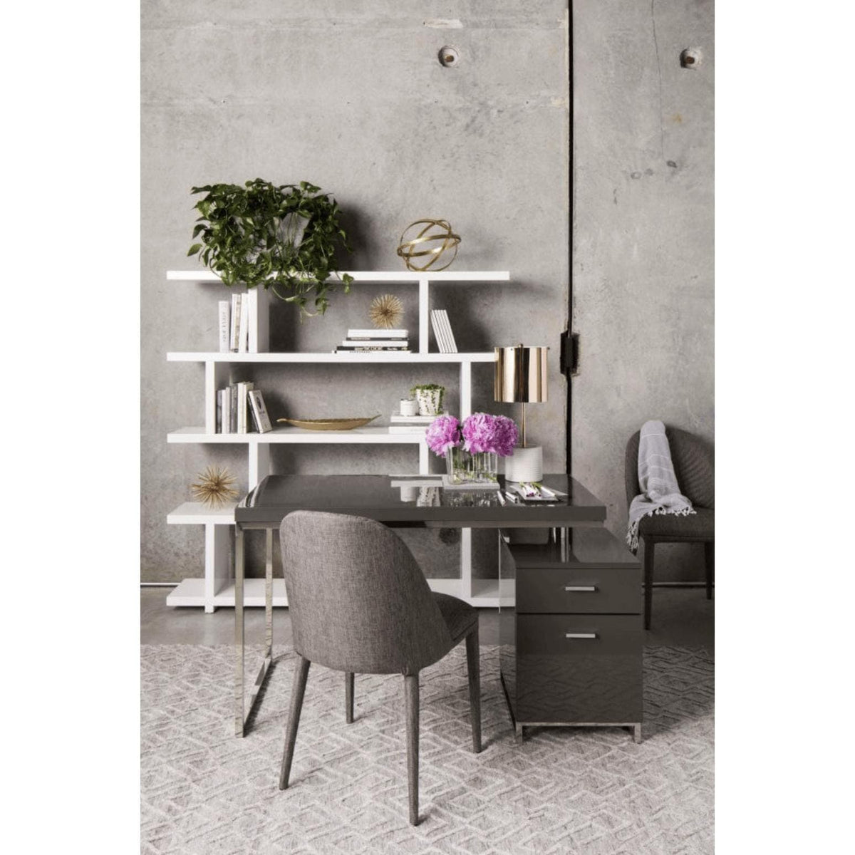 Miri Large White Modular Bookcase - Bookcase Side View | Bone & Brass