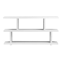 Miri White Lacquer Bookshelf - Bookcase Side View | Bone & Brass
