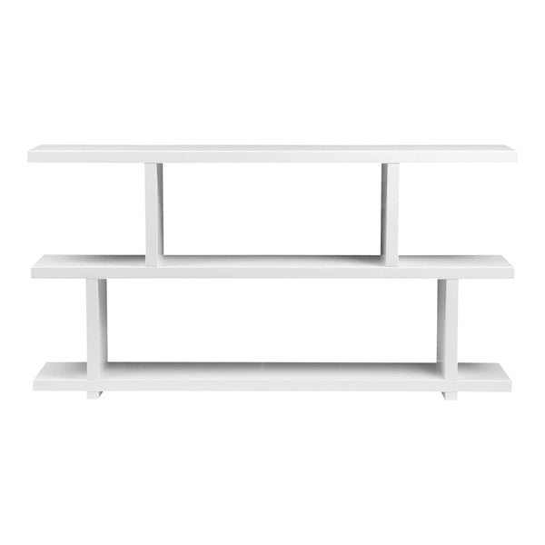 Miri White Lacquer Bookshelf - Bookcase Side View | Bone & Brass