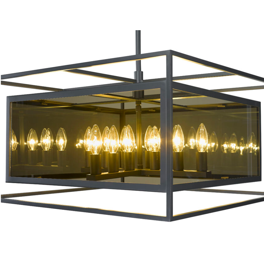 Misty Charcoal Smoke Glass Chandelier