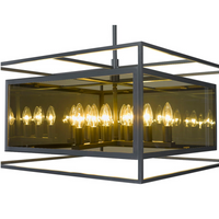 Misty Charcoal Smoke Glass Chandelier