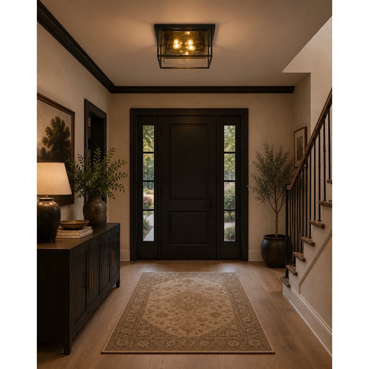 Misty Charcoal Smoke Glass Flush Mount