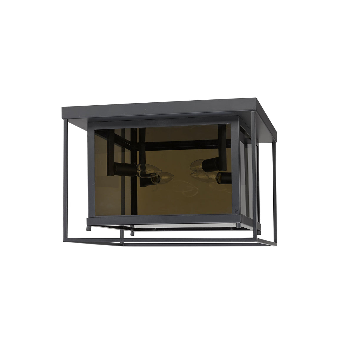 Misty Charcoal Smoke Glass Flush Mount