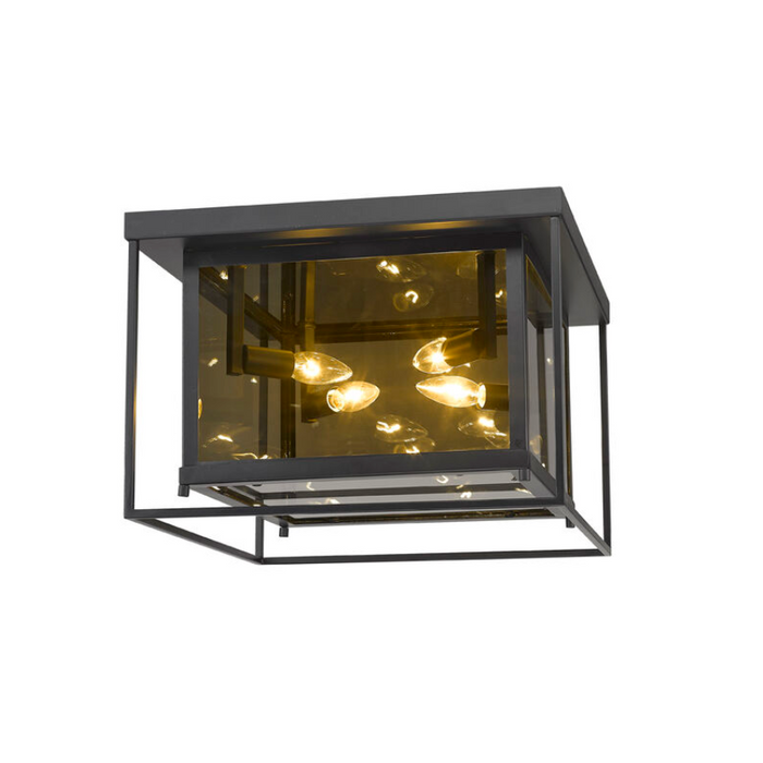 Misty Charcoal Smoke Glass Flush Mount