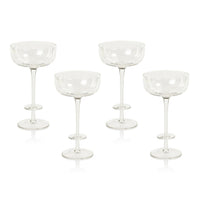 Modena Champagne Coup / Martini Glasses, Set 4 - Glass Stem Detail | Bone & Brass