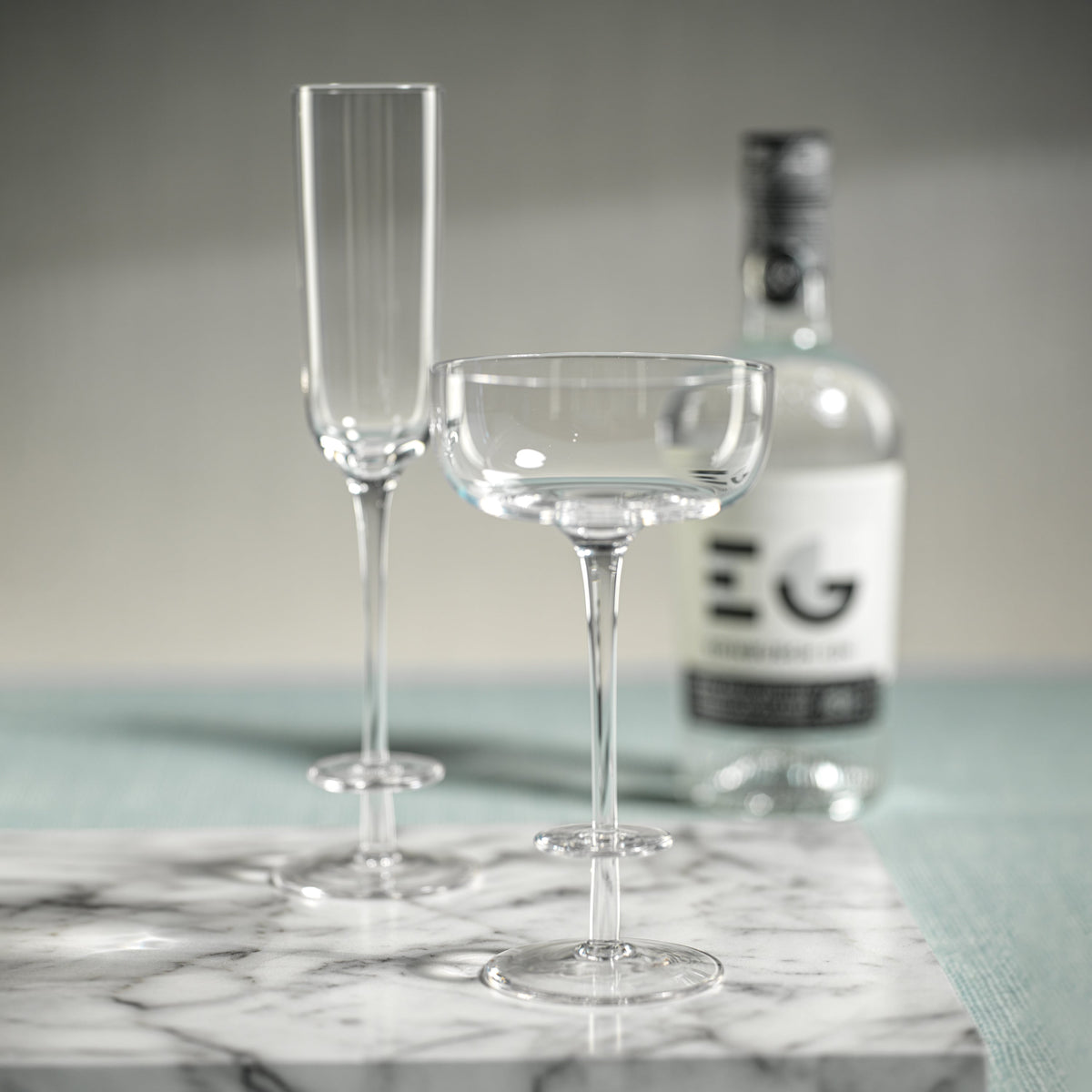 Modena Champagne Glass Flutes, Set 4 - Glass Bowl Detail | Bone & Brass