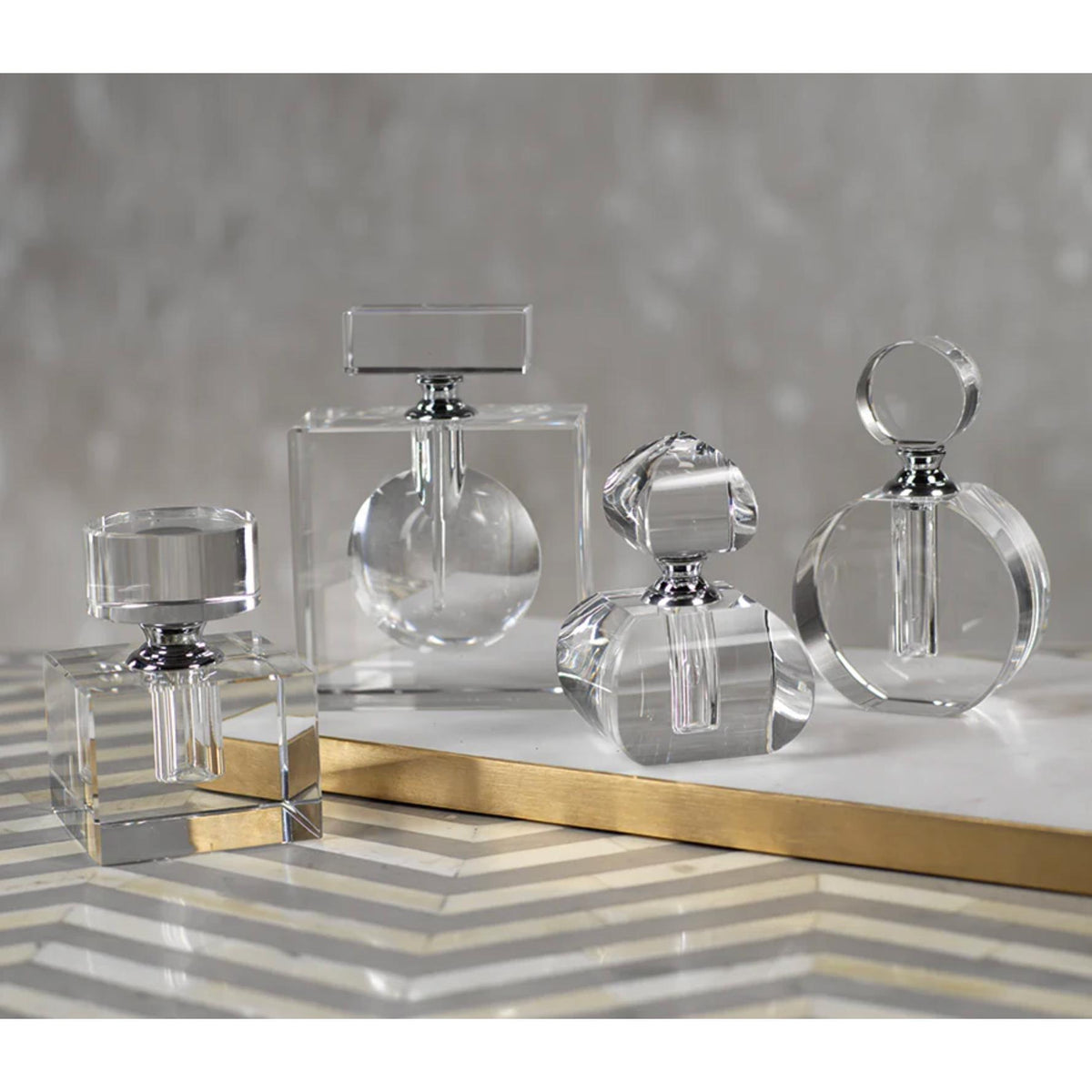Monique Cube Glass Perfume Bottle - Bottle Detail | Bone & Brass