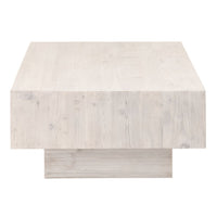 Montauk reclaimed pine rectangle coffee table with organic modern design and neutral tones.
