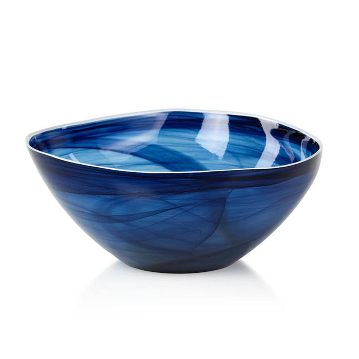 Monte Carlo Large Indigo Alabaster Glass Bowls, Set of 2 | Bone & Brass