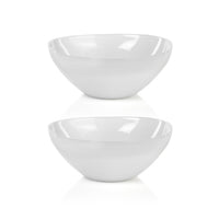Monte Carlo Large White Alabaster Glass Bowls, Set of 2 - Bowl Top View | Bone & Brass
