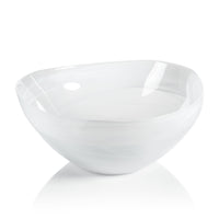 Monte Carlo Large White Alabaster Glass Bowls, Set of 2 | Bone & Brass