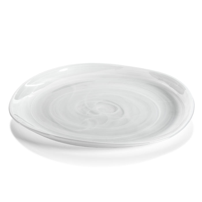 Monte Carlo White Alabaster Dinner Plates, Set of 6 | Bone & Brass