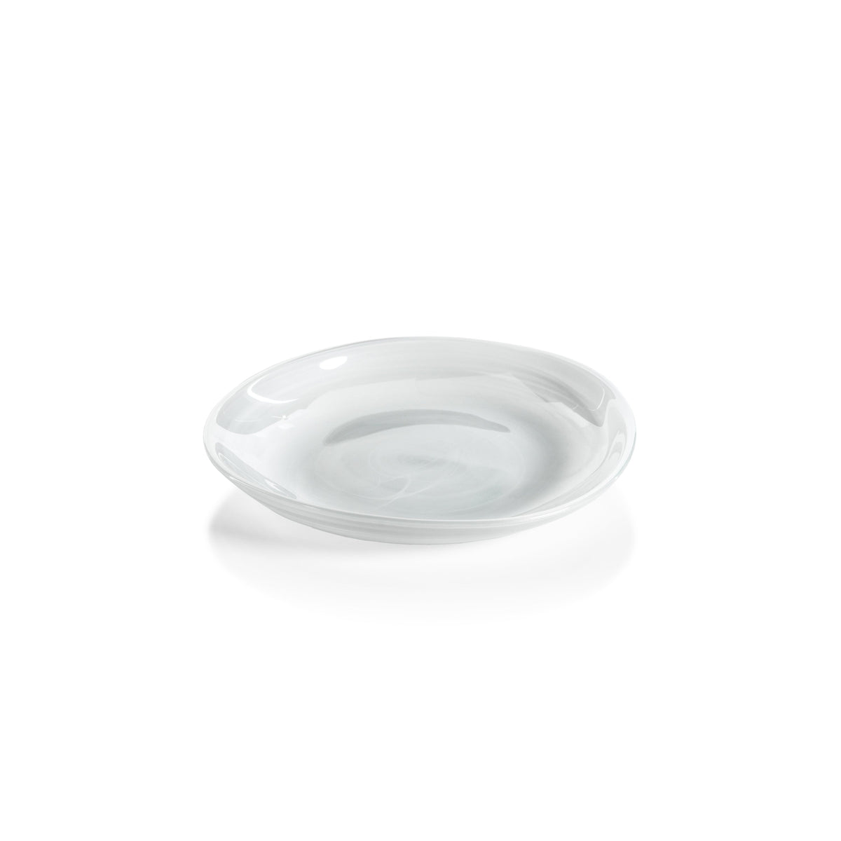 Monte Carlo White Alabaster Glass Plates, Small, Set of 6 | Bone & Brass