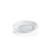 Monte Carlo White Alabaster Glass Plates, Small, Set of 6 | Bone & Brass
