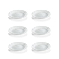 Monte Carlo White Alabaster Salad Plates, Set of 6 - Plate View | Bone & Brass