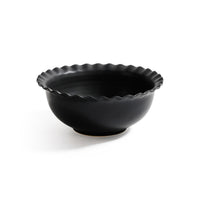 Montecito Black Ruffled Rim Ceramic Serving Bowl | Bone & Brass