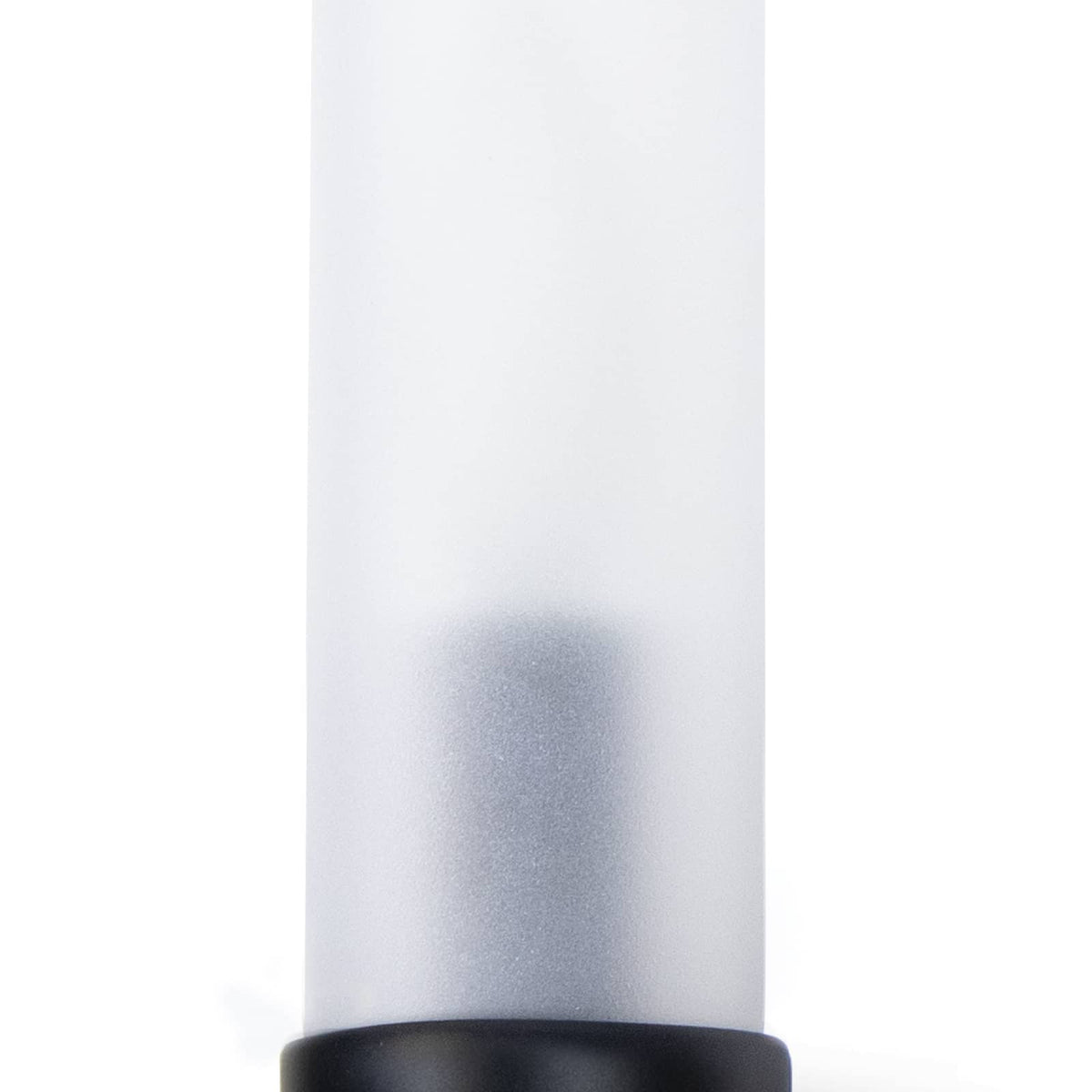 Montecito outdoor sconce with a frosted glass cover and a charcoal backplate, showcasing a modern, elegant design.