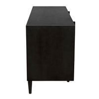 Morten 9-drawer pale black mahogany dresser with clean lines and tapered legs.