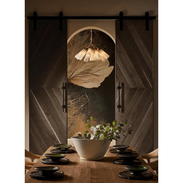 Mousseaux Fluted Glass Chandelier - Chandelier Detail | Bone & Brass