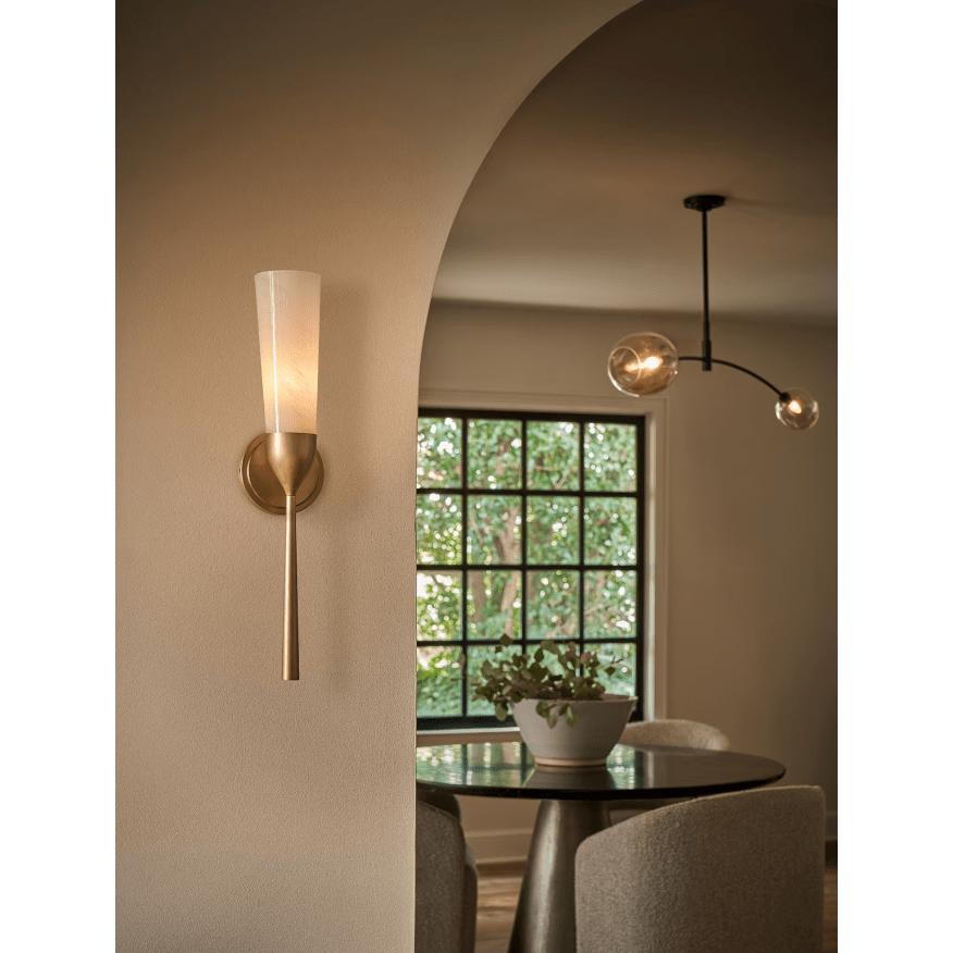 Mousseaux Fluted Brass Sconce - Sconce Detail | Bone & Brass