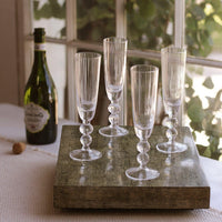 Clear Glass Venice Champagne Flute Set of 4 - Glass Detail | Bone & Brass