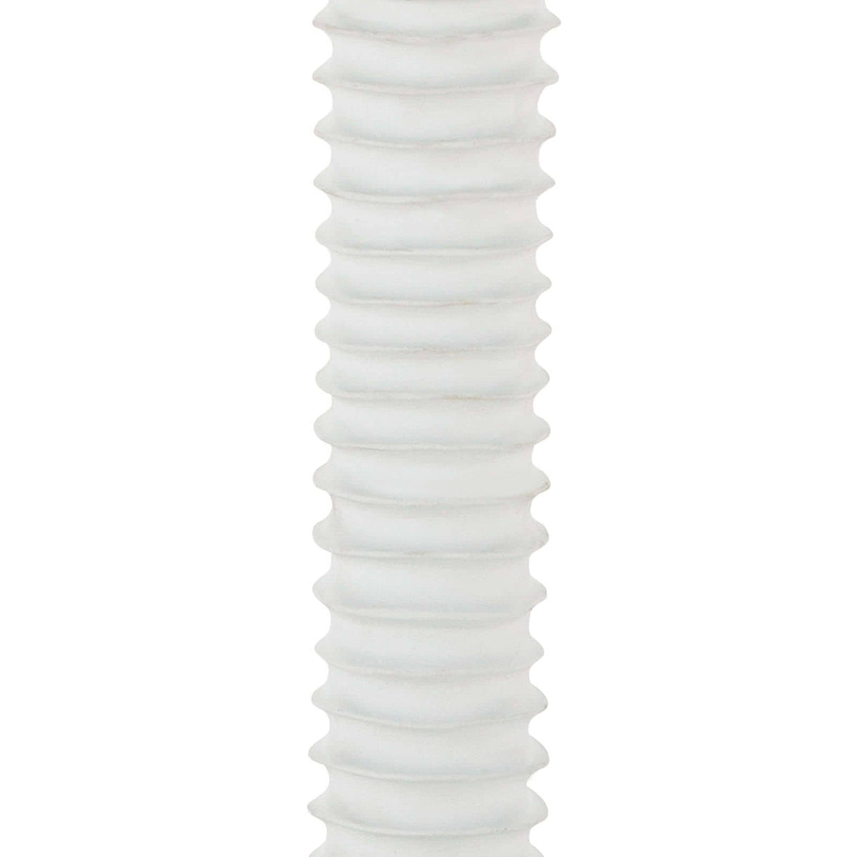 Close-up of the Nabu metal floor lamp's white, accordion-like base with a tactile finish.