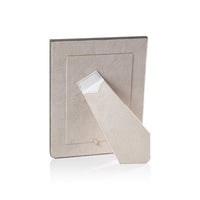 Nappa White & Gray Leather Photo Frame - Frame Side View | Bone & Brass