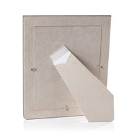 Nappa White & Gray Leather Photo Frame - Frame Side View | Bone & Brass