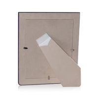 Nappa White & Navy Leather Photo Frame - Frame Side View | Bone & Brass
