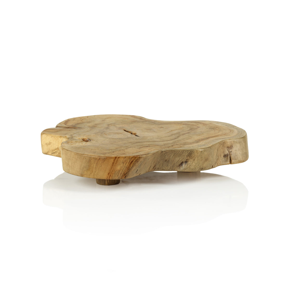 Natural Live Edge Footed Charcuterie & Cheese Board - Board Top View | Bone & Brass