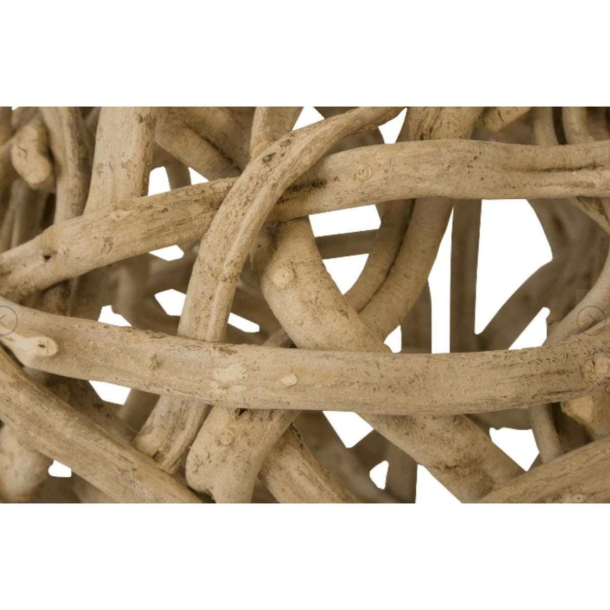 Natural Vine Decorative Ball, Small - Sculpture Close Up | Bone & Brass