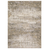 Nebulous Beige Abstract Contemporary Rug with a low-profile, soft polyester design and neutral abstract pattern.